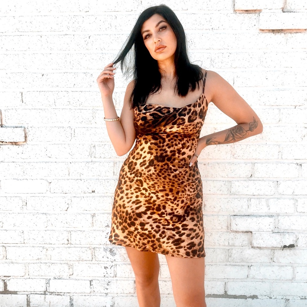 Vintage Leopard Print Slip Dress 🐆 DANK GIRL